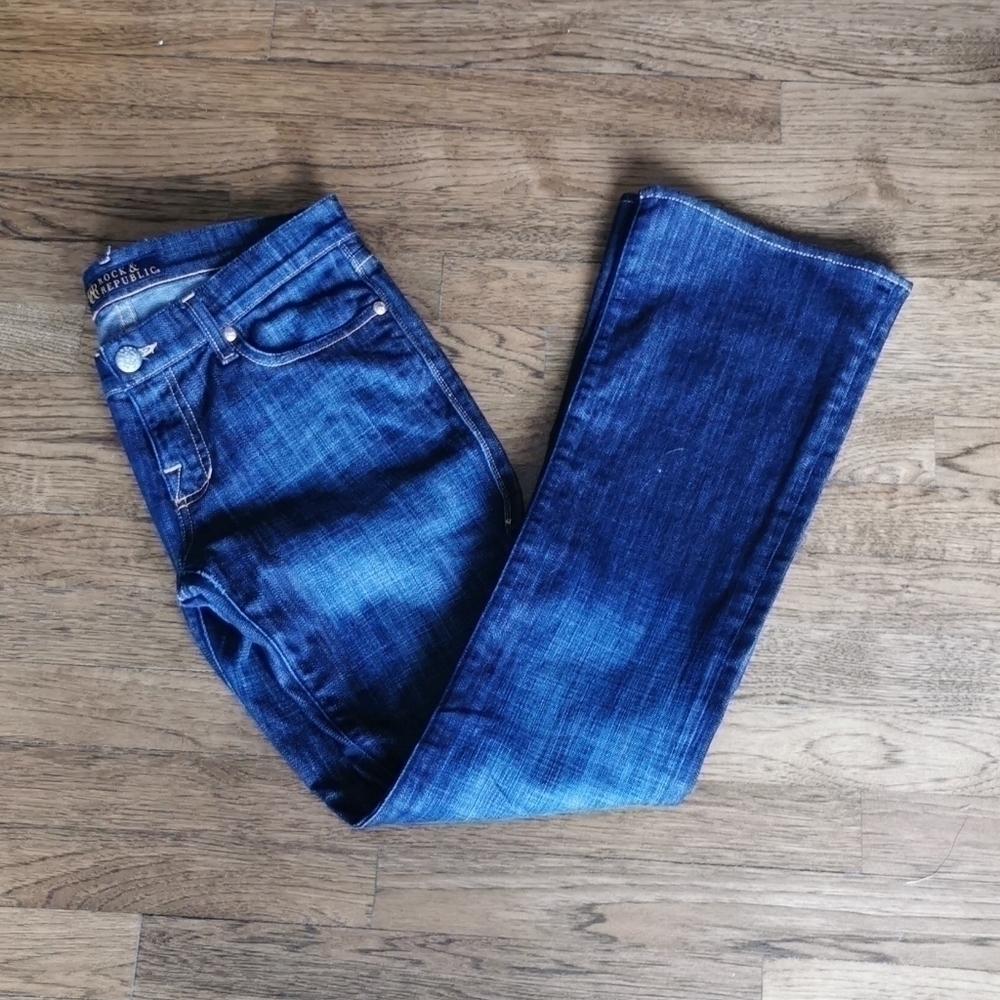𝅺ROCK & Republic Kasandra Jeans Gold Stitching 27